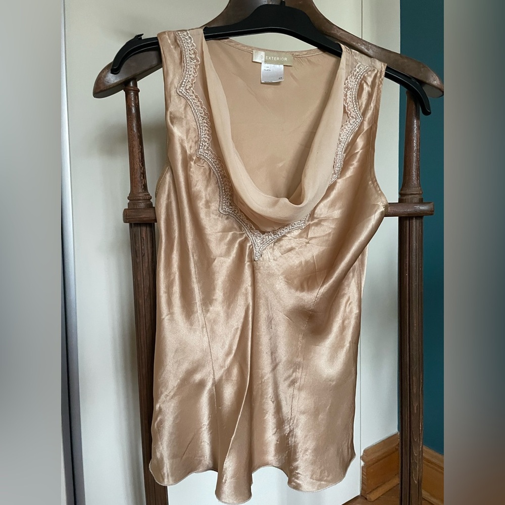 Italian Silk Top size S Golden Nude color